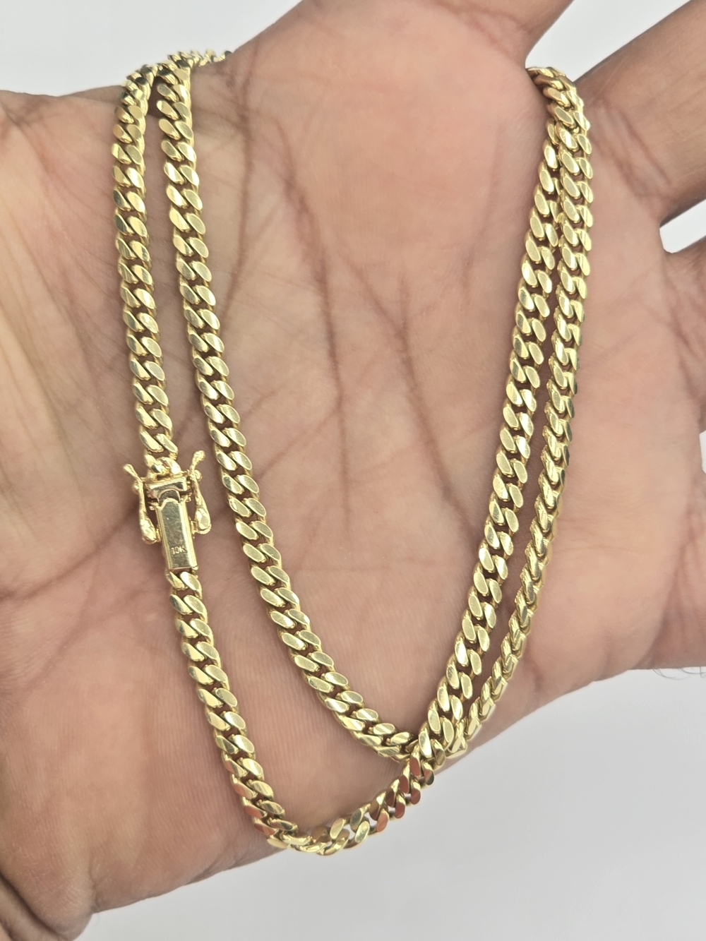 10k Real Gold Solid Miami Cuban Chain 4mm 20 Inches